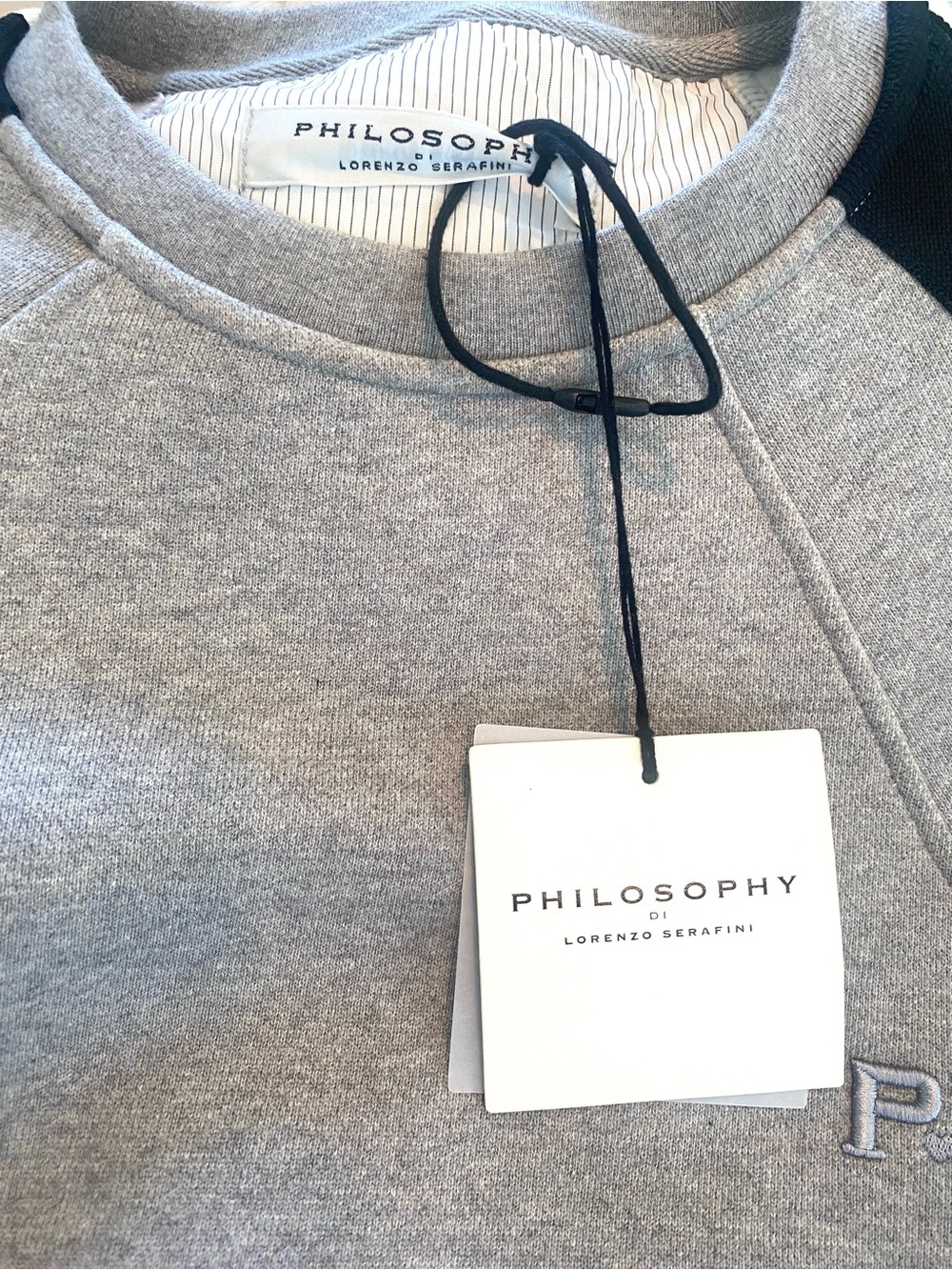 Philosophy di Lorenzo Serafini Gray Designer Ruffle Sleeve Sweatshirt NWT XS - Picture 4 of 10